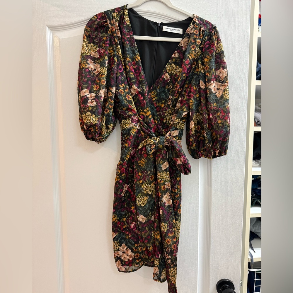 Amanda Uprichard Floral Alida Wrap Dress